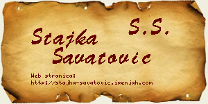 Stajka Savatović vizit kartica